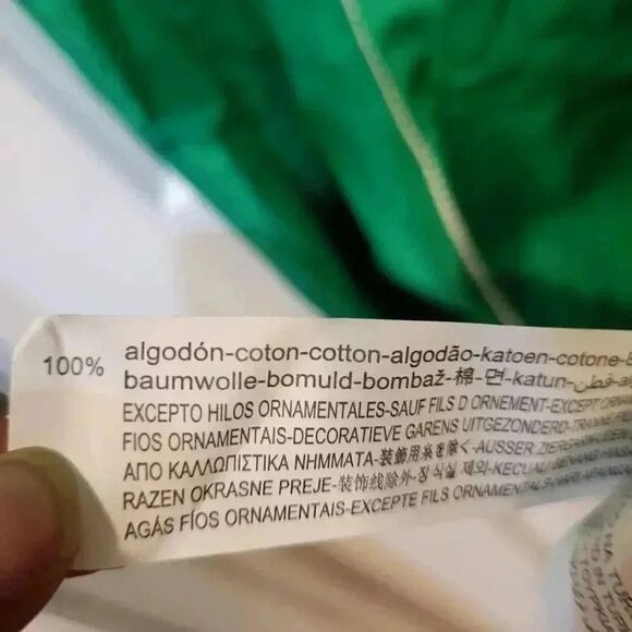 Zara Women's Emerald Green Cotton/Poly/Spandex W White Embroidered Tunic Summer - Picture 10 of 10